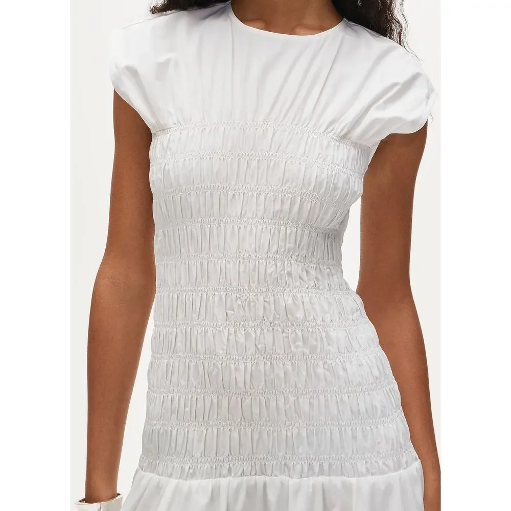 J Crew Smocked Dress S Poplin NWT CS730 Travel Resort Romantic Western Coastal